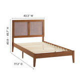 Madder Rattan and Wood Twin Platform Bed in Walnut
