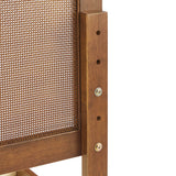 Madder Rattan and Wood Twin Platform Bed in Walnut
