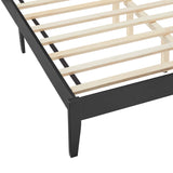 Madder Rattan and Wood Full Platform Bed in Black