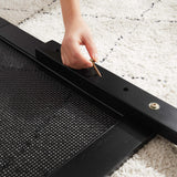 Madder Rattan and Wood Full Platform Bed in Black