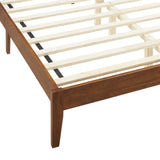 Madder Rattan and Wood Full Platform Bed in Walnut