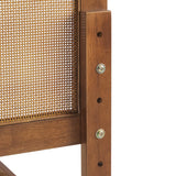 Madder Rattan and Wood Full Platform Bed in Walnut