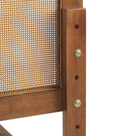 Sirocco Rattan and Wood Full Platform Bed in Walnut