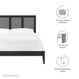 Madder Rattan and Wood Queen Platform Bed in Black