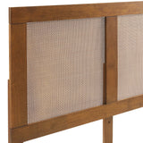 Madder Rattan and Wood Queen Platform Bed in Walnut