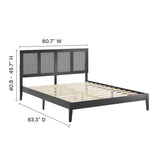 Madder Rattan and Wood King Platform Bed in Black