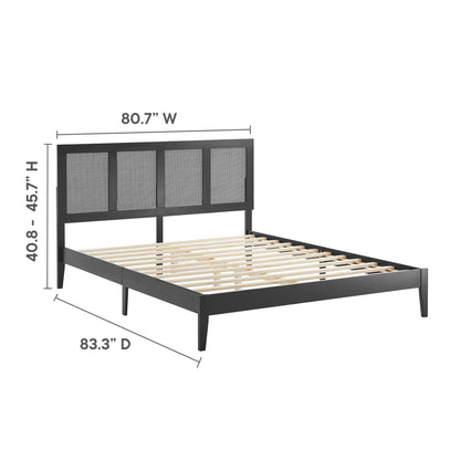 Sirocco Rattan and Wood King Platform Bed by Furniture For America