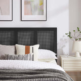 Madder Rattan and Wood King Platform Bed in Black