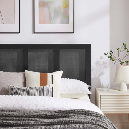 Sirocco Rattan and Wood King Platform Bed in Black