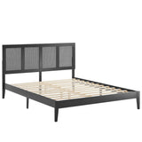 Madder Rattan and Wood King Platform Bed in Black