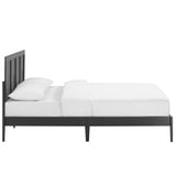 Madder Rattan and Wood King Platform Bed in Black
