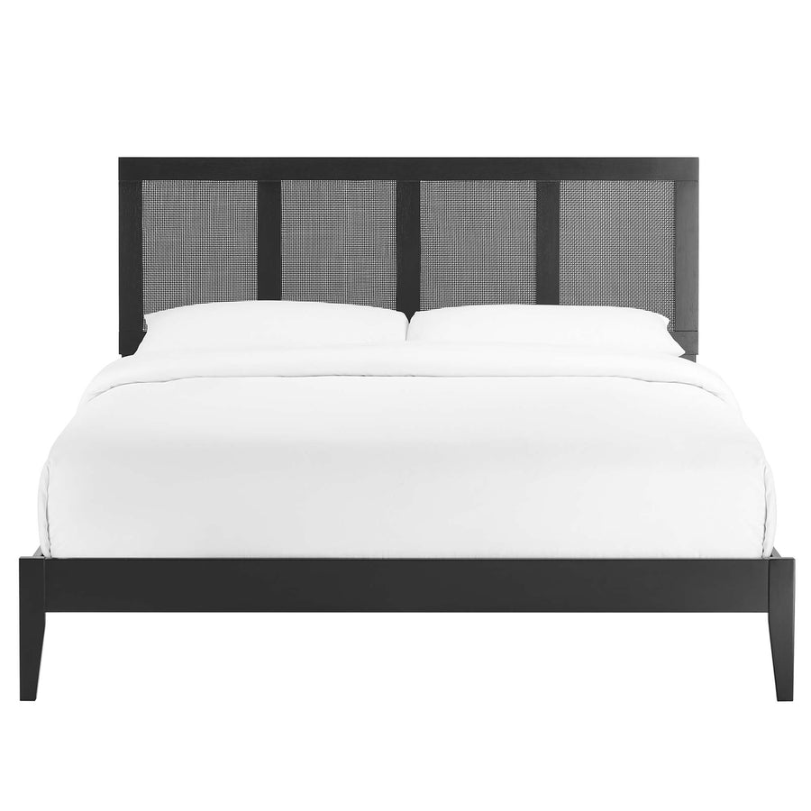 Madder Rattan and Wood King Platform Bed in Black