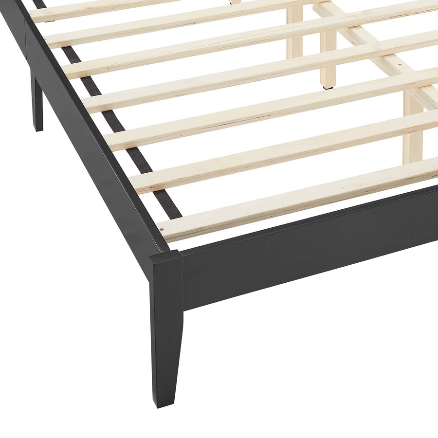 Madder Rattan and Wood King Platform Bed in Black