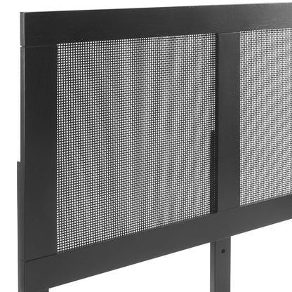 Sirocco Rattan and Wood King Platform Bed by Furniture For America