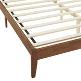 Madder Rattan and Wood King Platform Bed in Walnut