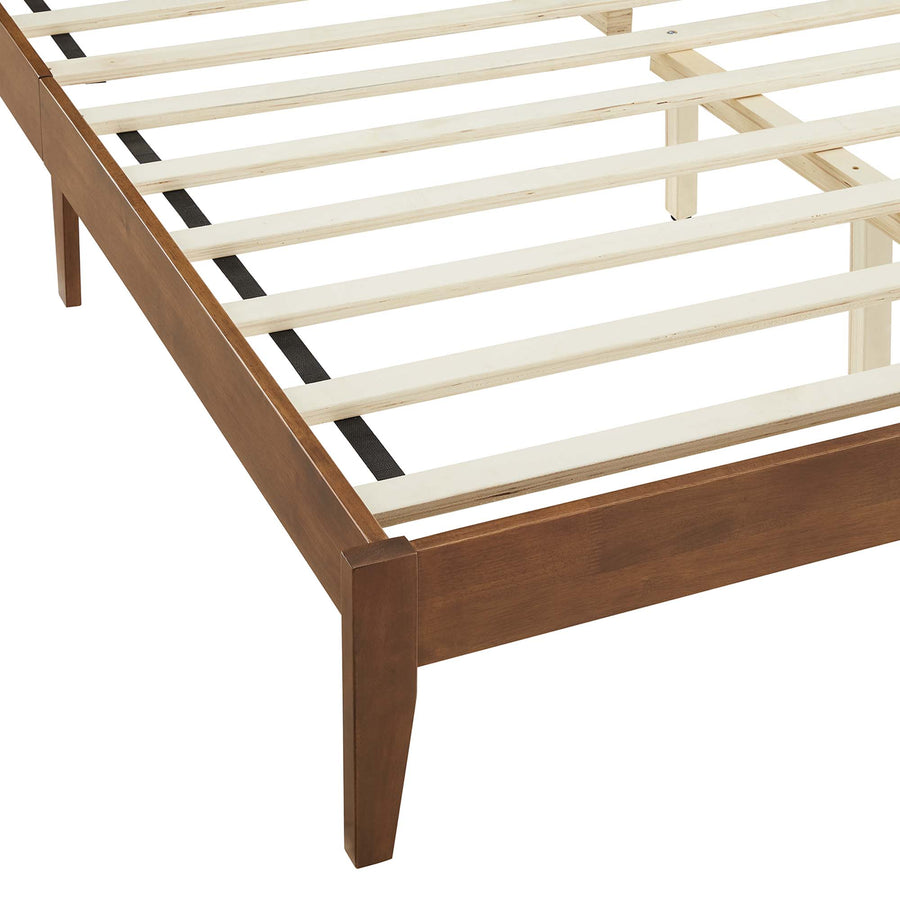 Madder Rattan and Wood King Platform Bed in Walnut