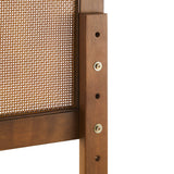 Madder Rattan and Wood King Platform Bed in Walnut