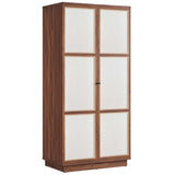 Sorrel 70" Tall Wood Grain Storage Cabinet in Walnut