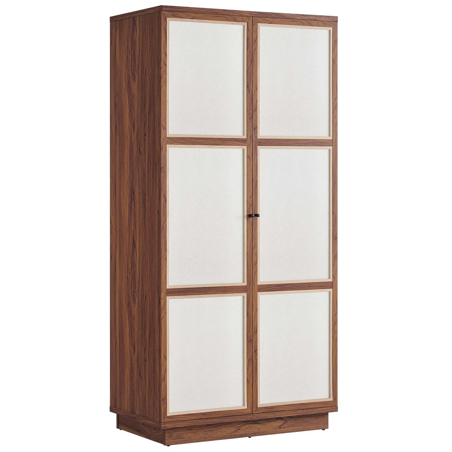 Sorrel 70" Tall Wood Grain Storage Cabinet in Walnut