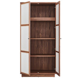 Sorrel 70" Tall Wood Grain Storage Cabinet in Walnut