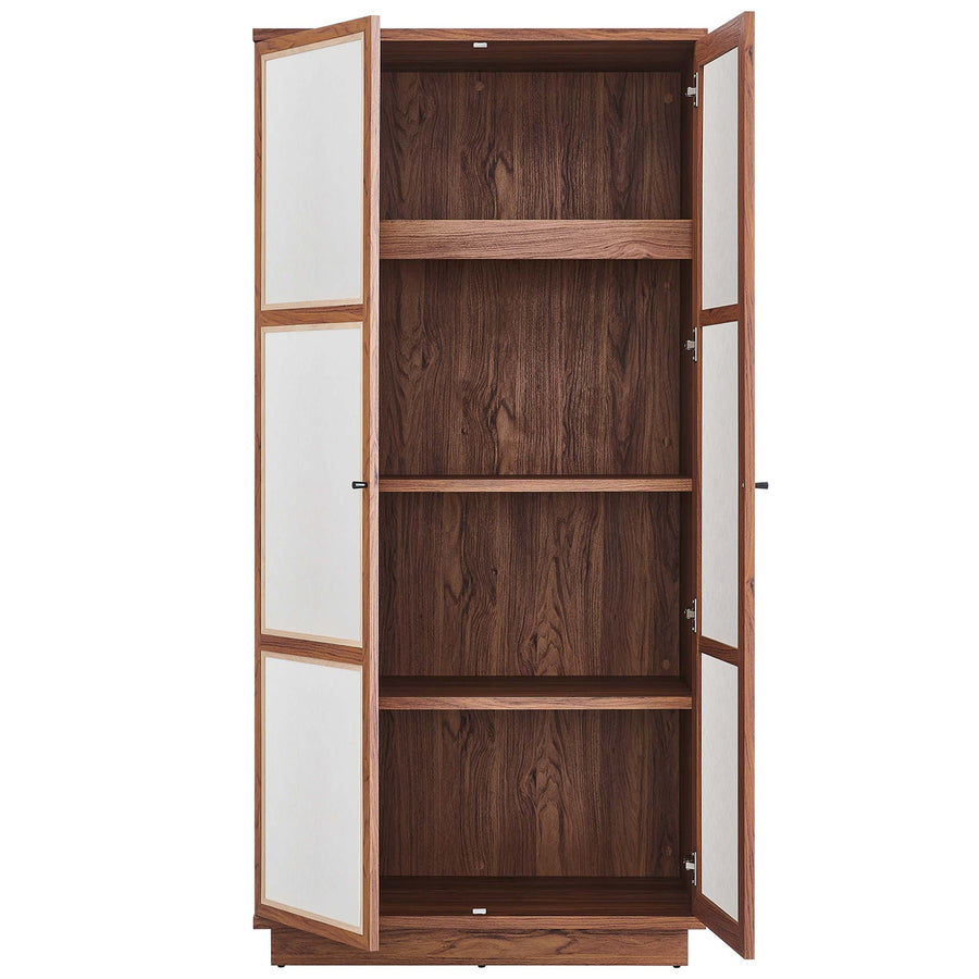 Sorrel 70" Tall Wood Grain Storage Cabinet in Walnut