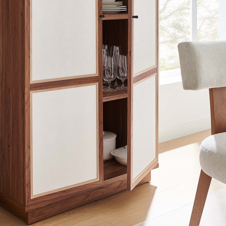 Sorrel 70" Tall Wood Grain Storage Cabinet in Walnut