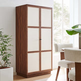 Sorrel 70" Tall Wood Grain Storage Cabinet in Walnut