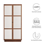 Sorrel 70" Tall Wood Grain Storage Cabinet in Walnut
