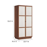 Sorrel 70" Tall Wood Grain Storage Cabinet in Walnut