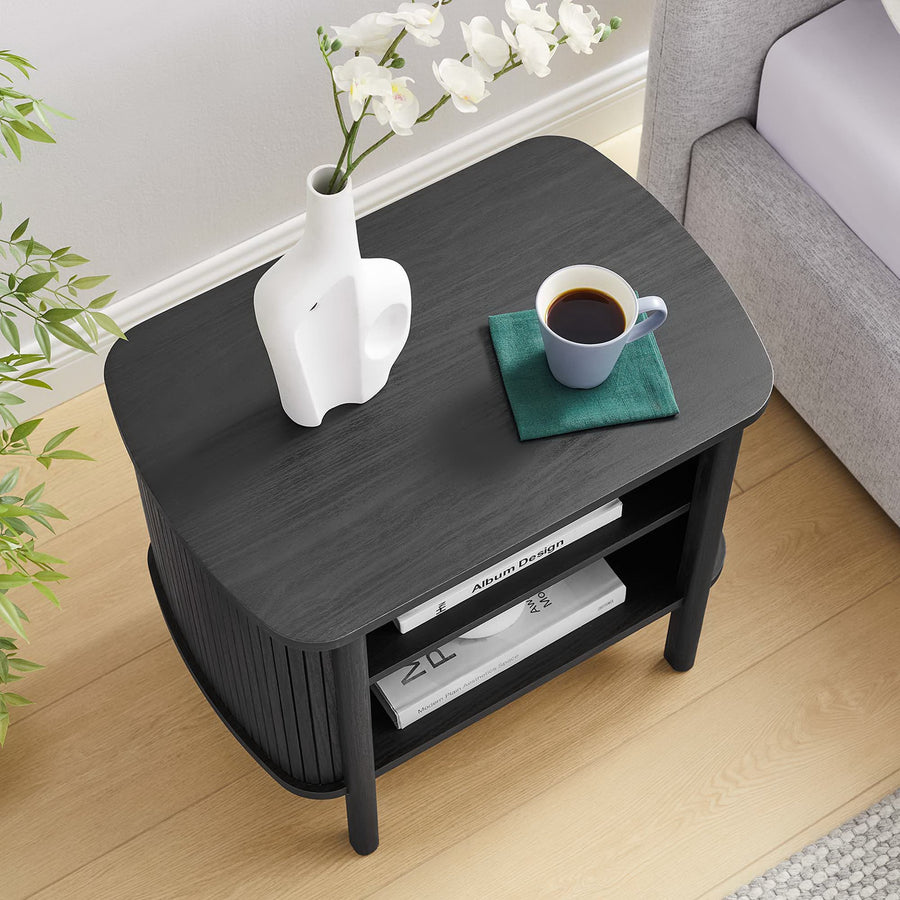 Marlon Open Nightstand in Black