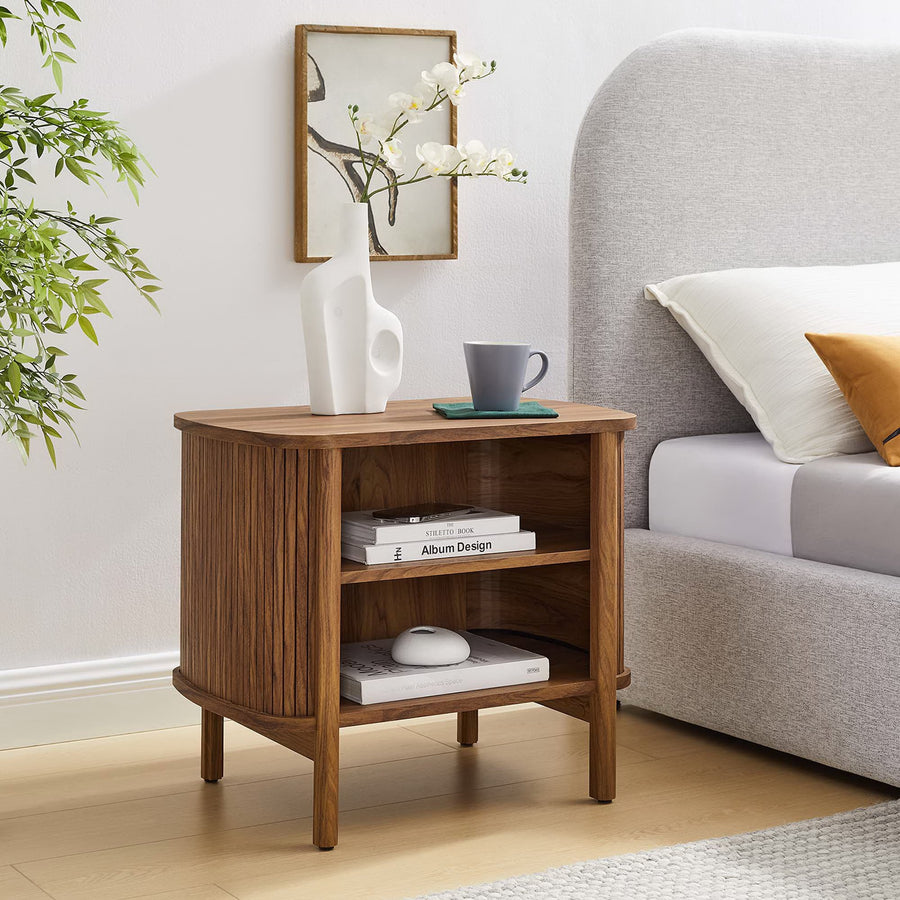 Marlon Open Nightstand in Walnut