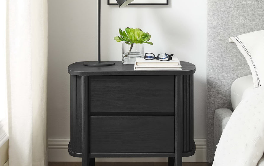 Marlon 2-Drawer Nightstand in Black
