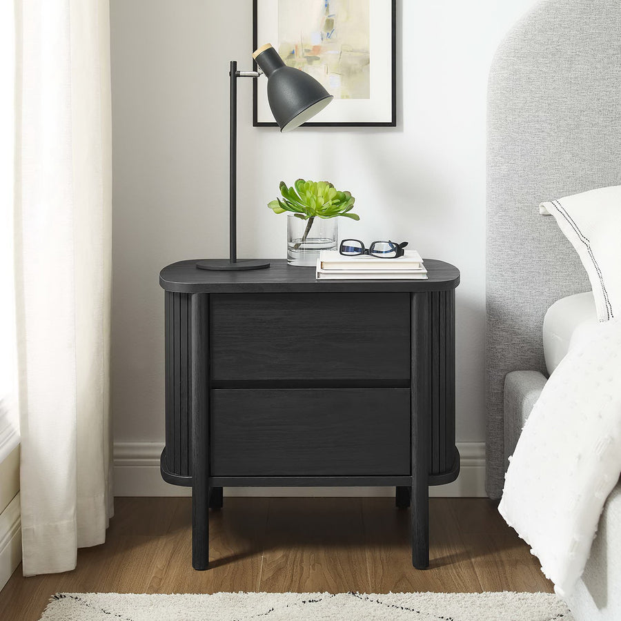 Marlon 2-Drawer Nightstand in Black
