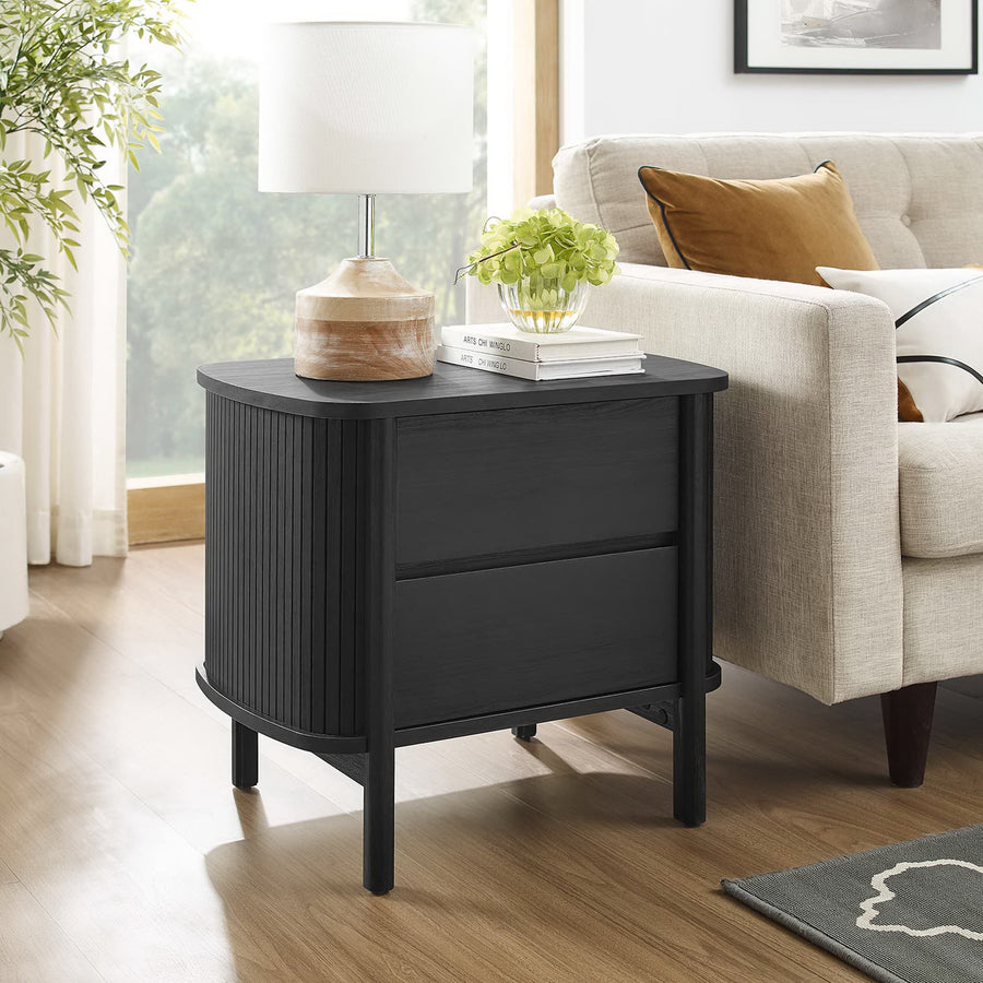 Marlon 2-Drawer Nightstand in Black