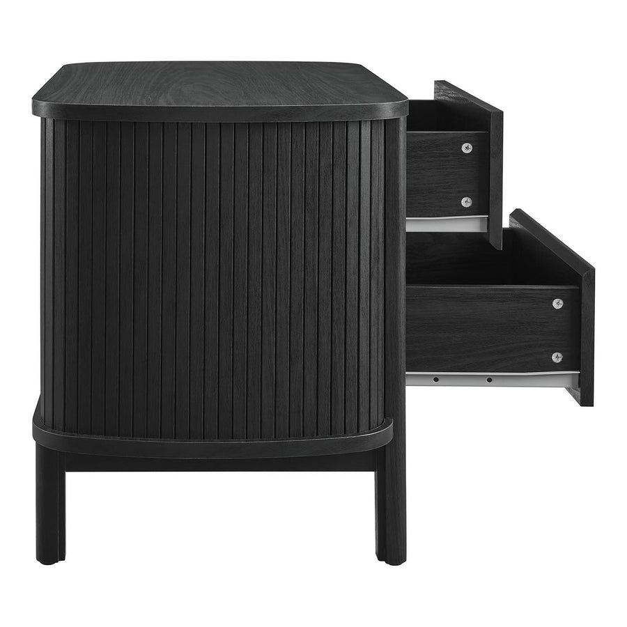 Marlon 2-Drawer Nightstand in Black