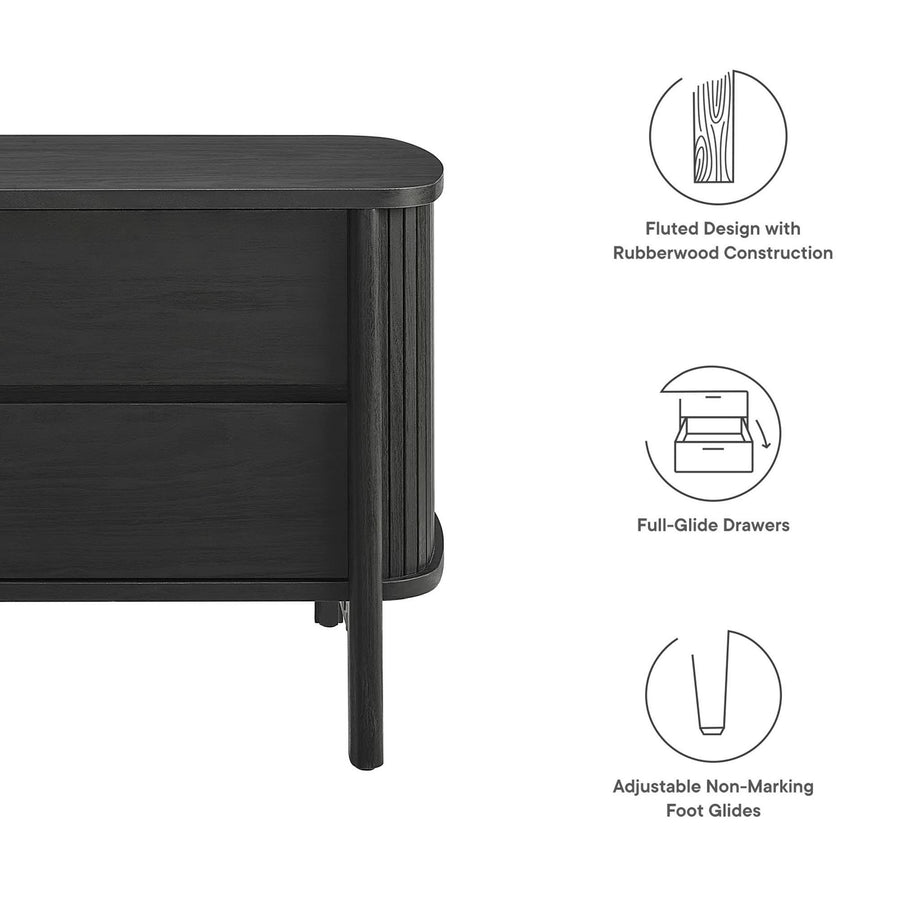 Marlon 2-Drawer Nightstand in Black