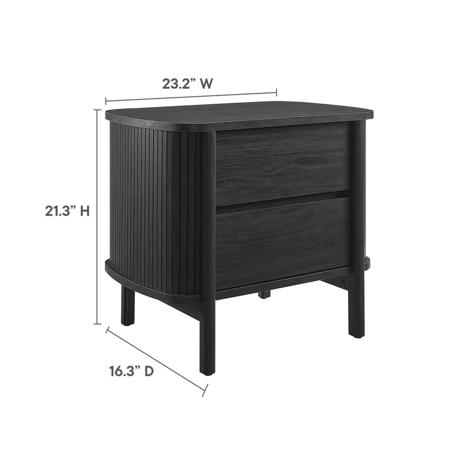 Marlon 2-Drawer Nightstand in Black