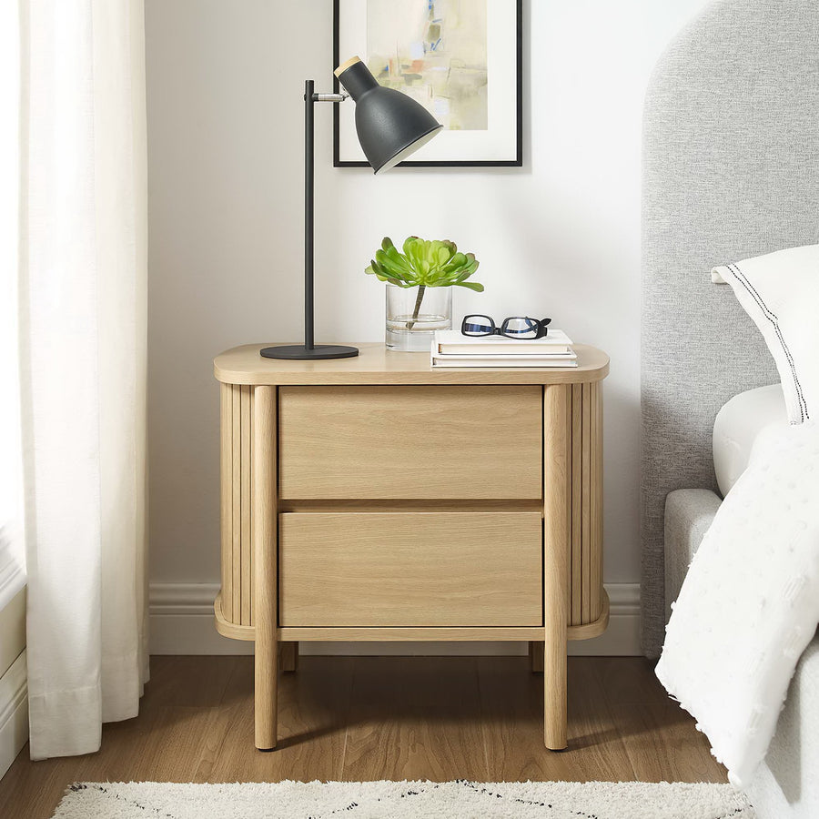 Marlon 2-Drawer Nightstand in Oak