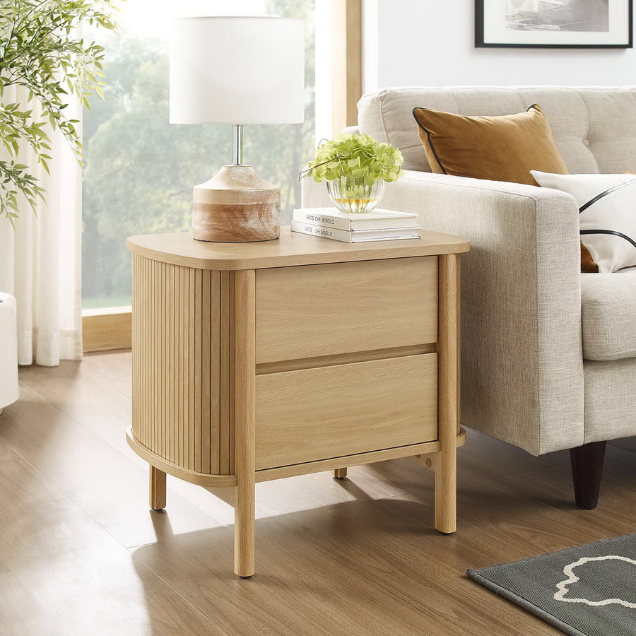 Marlon 2-Drawer Nightstand in Oak