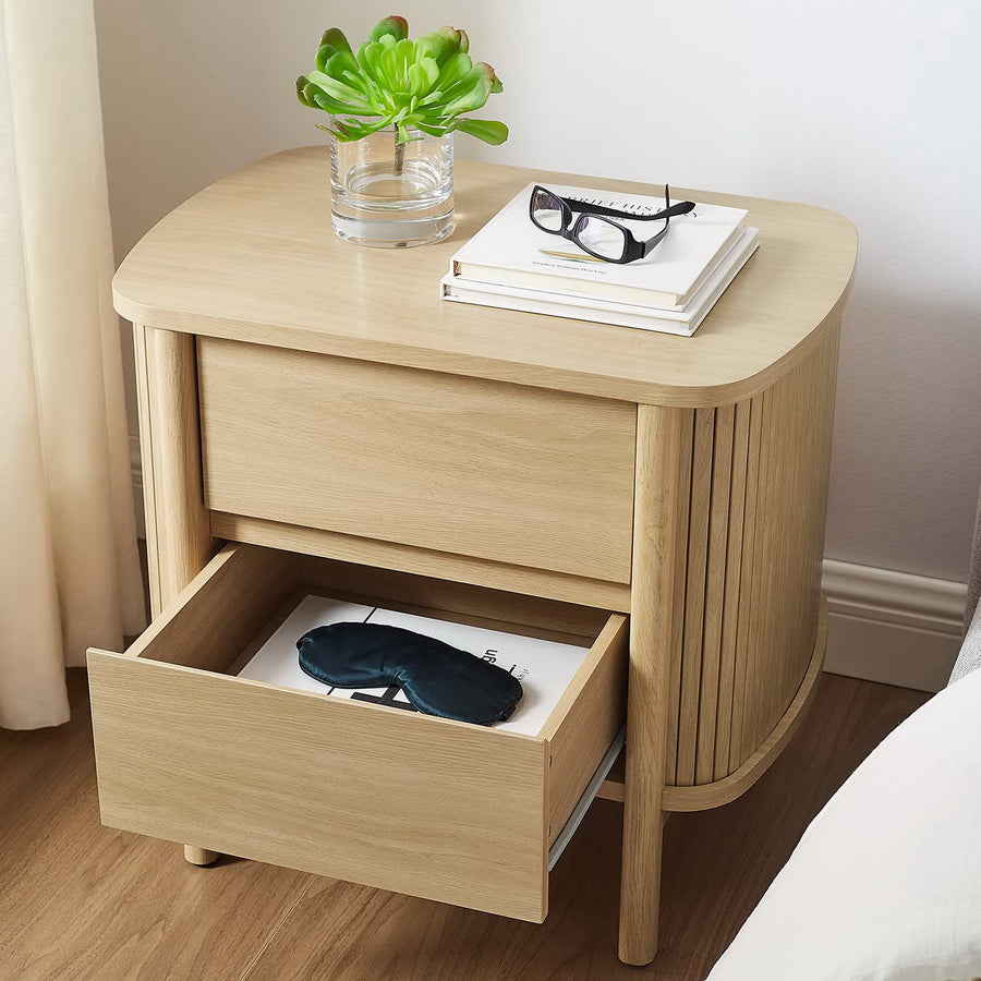 Marlon 2-Drawer Nightstand in Oak