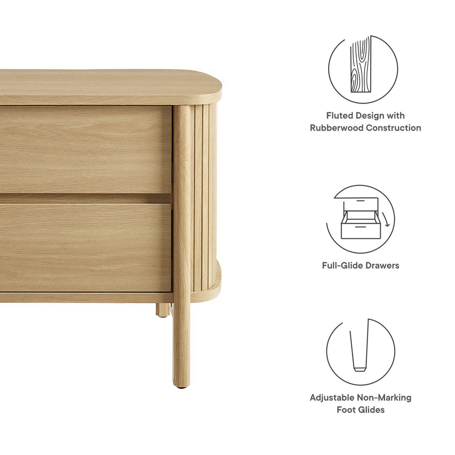 Marlon 2-Drawer Nightstand in Oak
