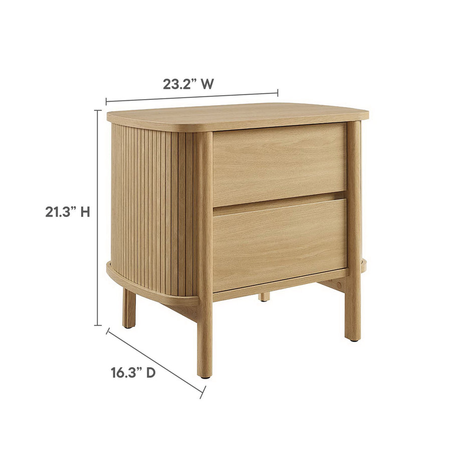 Marlon 2-Drawer Nightstand in Oak