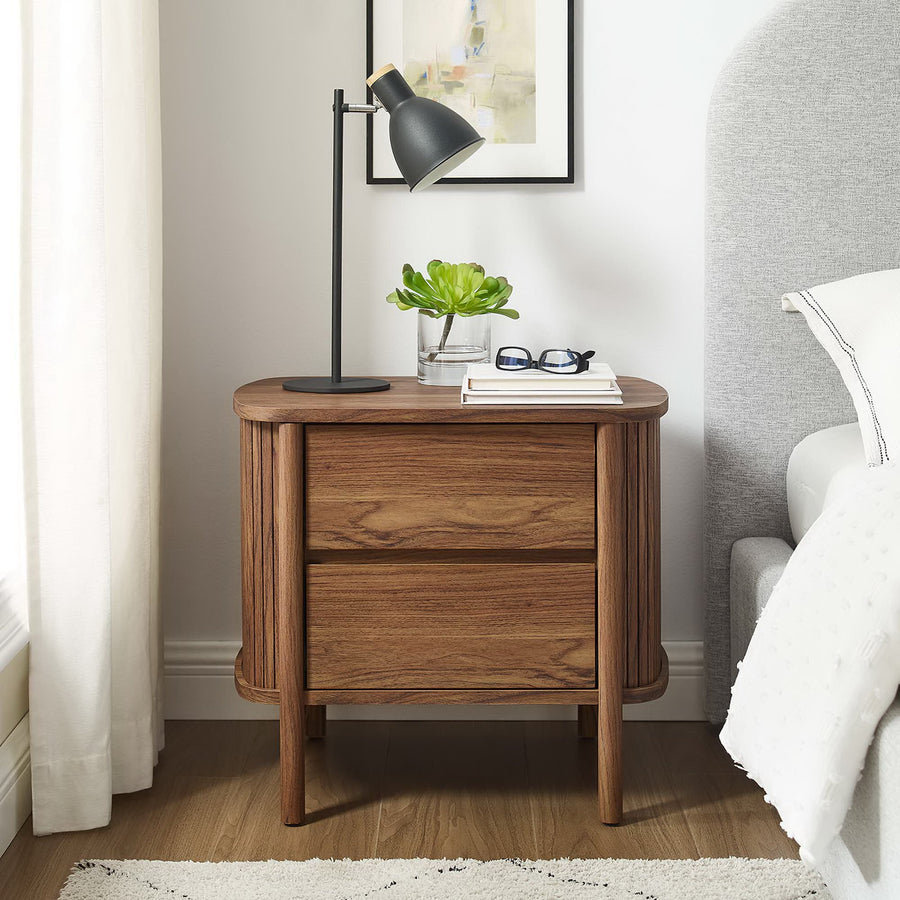Marlon 2-Drawer Nightstand in Walnut
