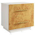 Abel 2-Drawer Burl Wood Nightstand by Furniture For America