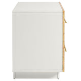 Russet 2-Drawer Burl Wood Nightstand in White Bleached Burl