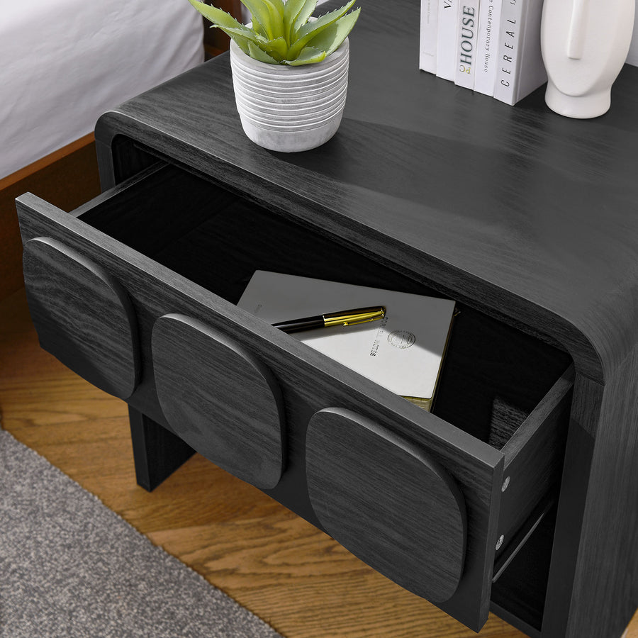 Baga 1-Drawer Nightstand in Black