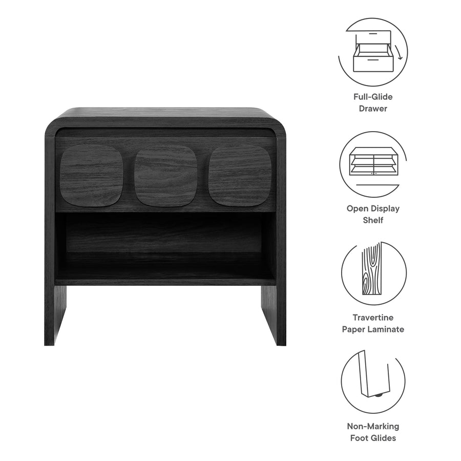 Baga 1-Drawer Nightstand in Black