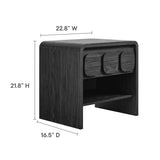 Baga 1-Drawer Nightstand in Black
