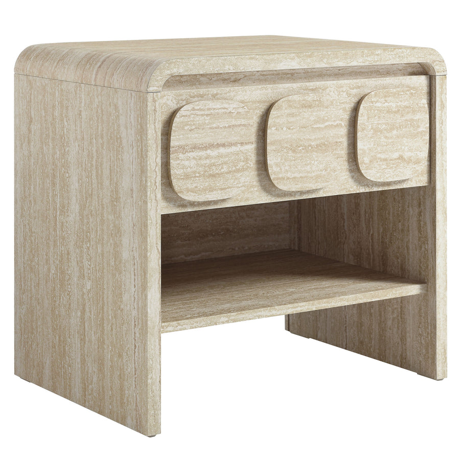 Baga 1-Drawer Nightstand in Travertine