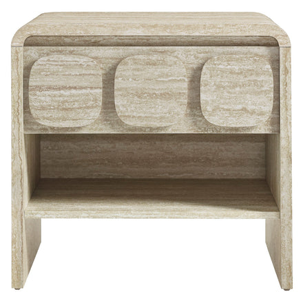Toscana 1-Drawer Nightstand in Travertine